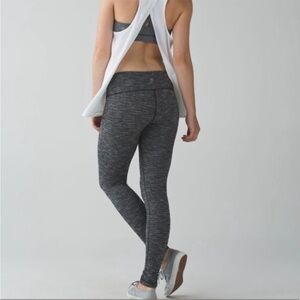 Lululemon Wunder Under Pant Leggings Coco Pique Black White Grey